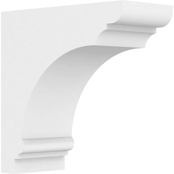 Ekena Millwork Standard Hughes Architectural Grade PVC Bracket, 3 1/2"W x 8"D x 8"H BKTP04X08X08HUG - main